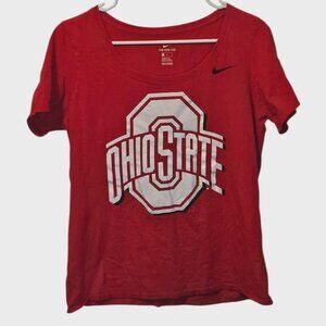 Nike Ohio State Buckeyes Red Athletic Cut Women's Primetime Short Sleeve T-Shirt